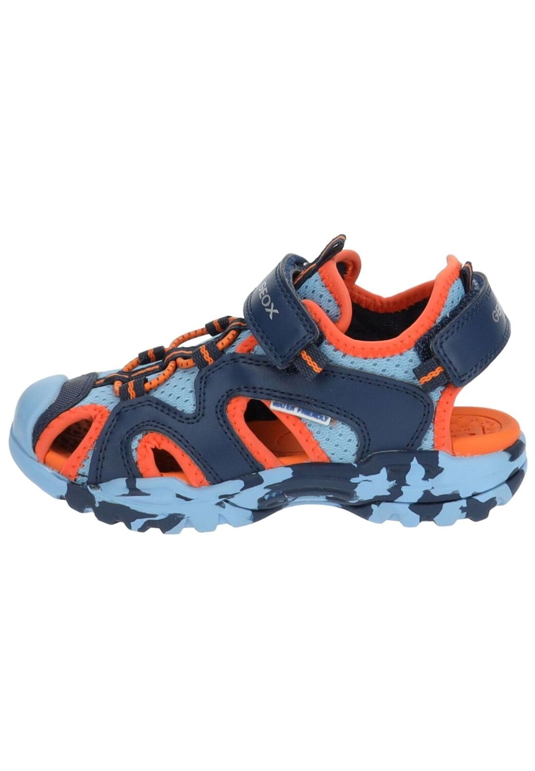 Сандалии из искусственной кожи и сетки GEOX, цвет Blau Orange — фото 2