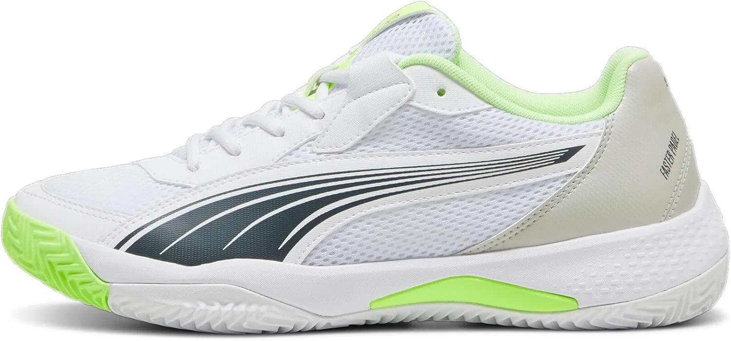 Мужские кроссовки для пиклбола PUMA Nova Court, Puma White Bright Blue Sparkling Apple Shadow Grey