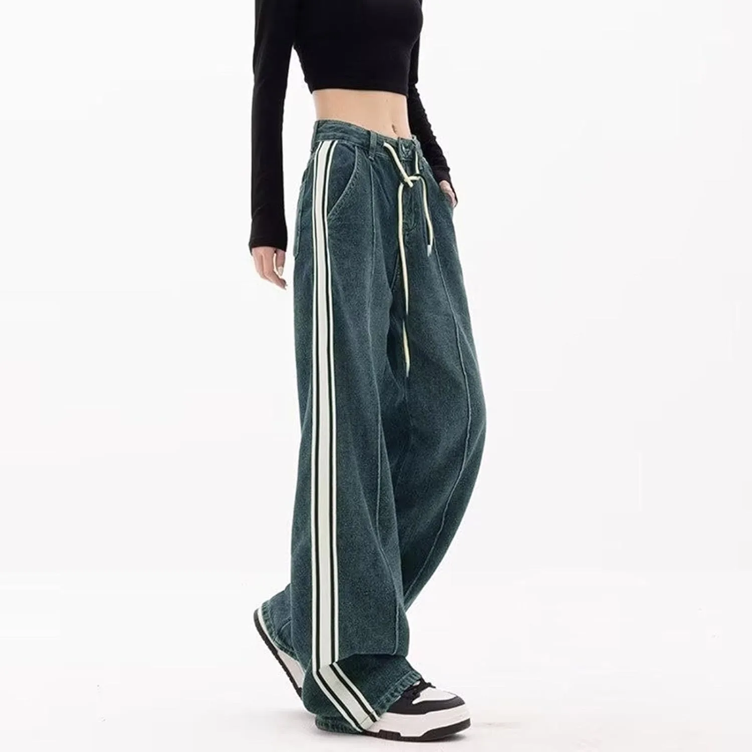 Женские джинсы Wide Leg Casual High Waisted с карманами — фото 2