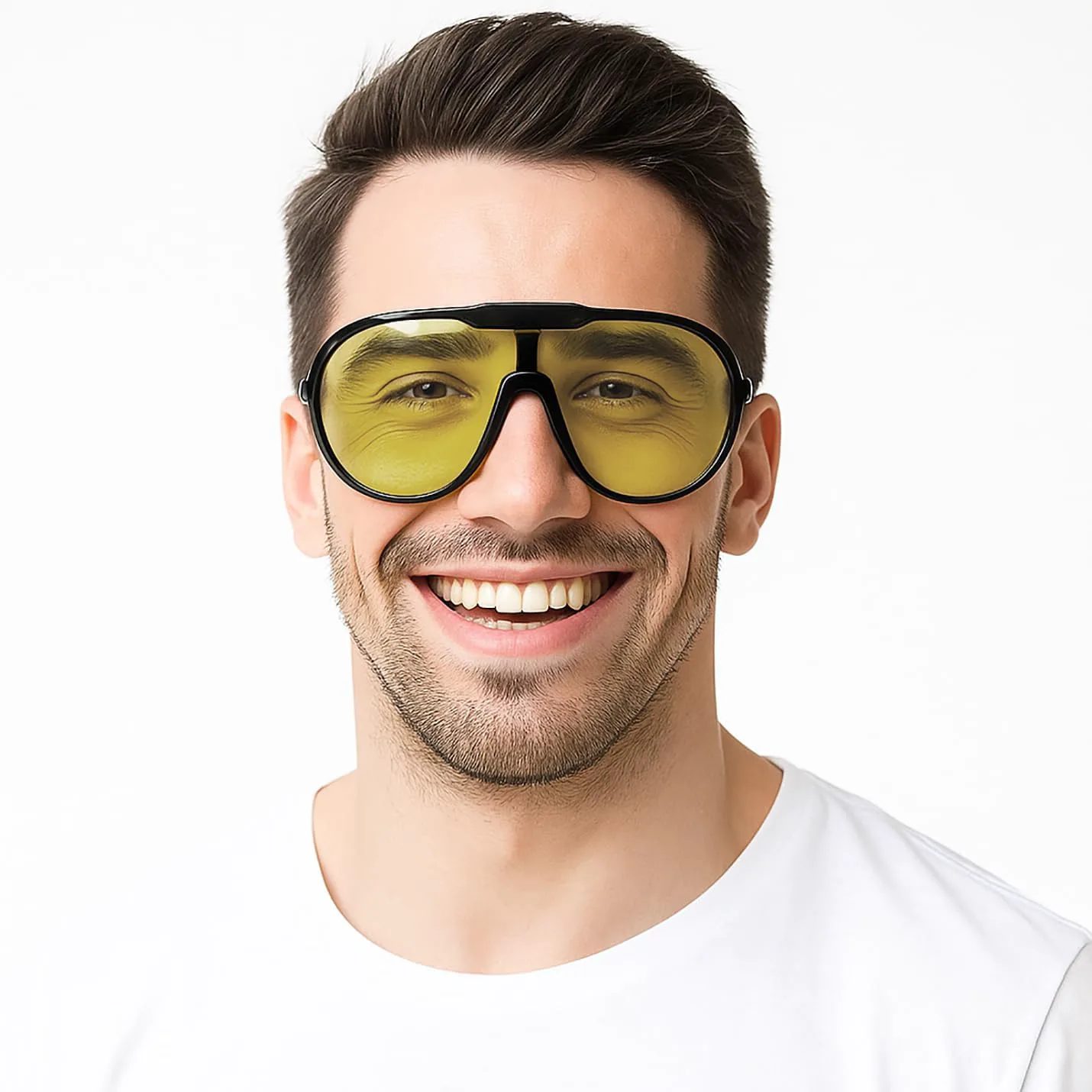 

Солнцезащитные очки SDINM в стиле ретро, ​​большие, для женщин и мужчин, винтажные, 70-х годов, в форме щита, цельные, авиаторские, Black Frame\yellow Lens