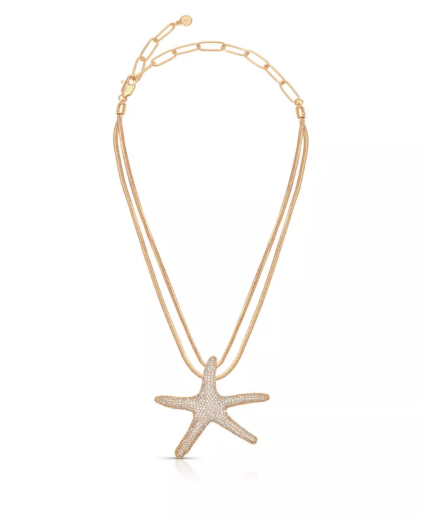

Крупное колье с морскими звездами Pave Ettika, gold