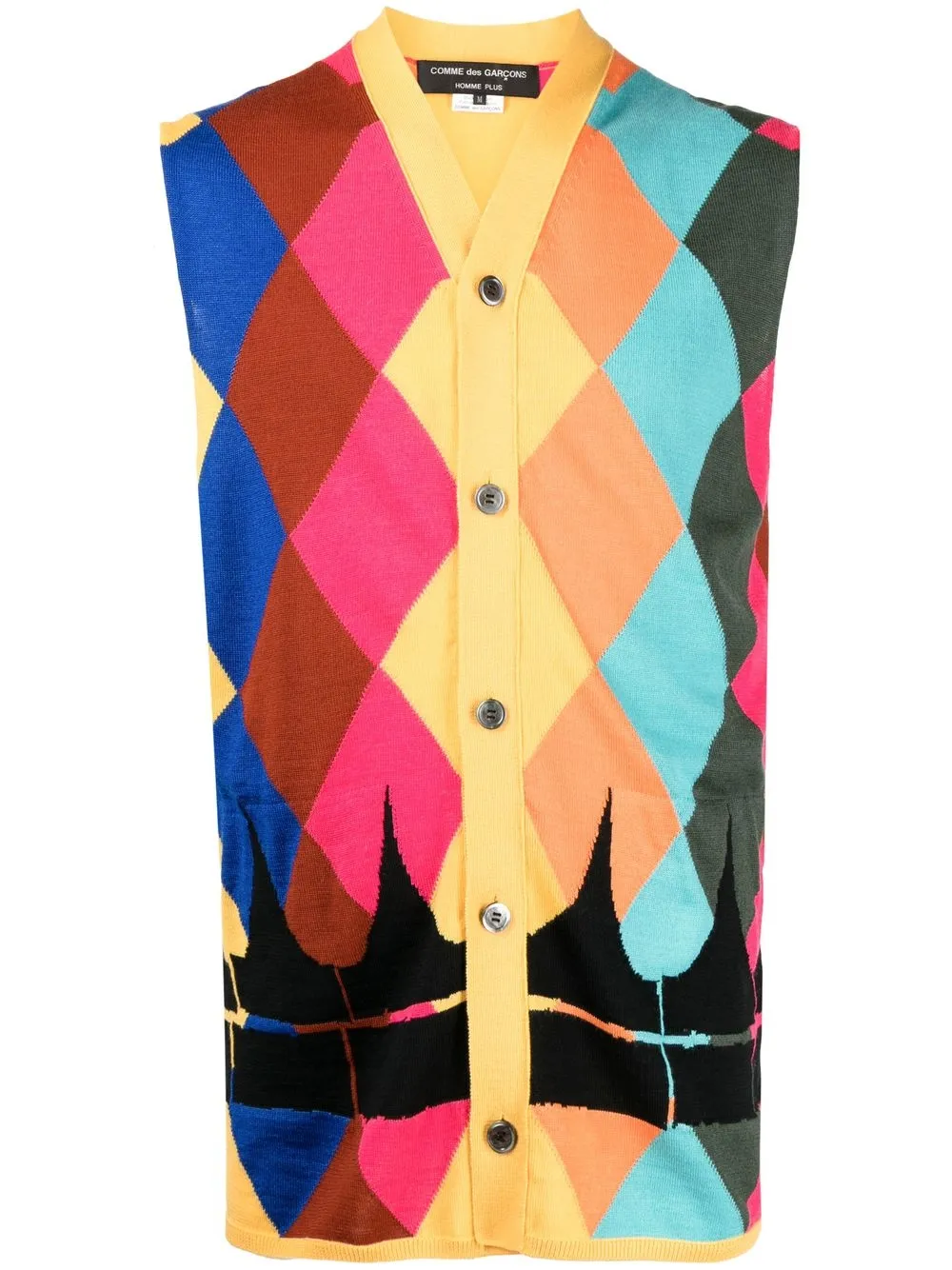 

Кардиган вязки интарсия с узором аргайл Comme des Garçons Homme Plus, желтый