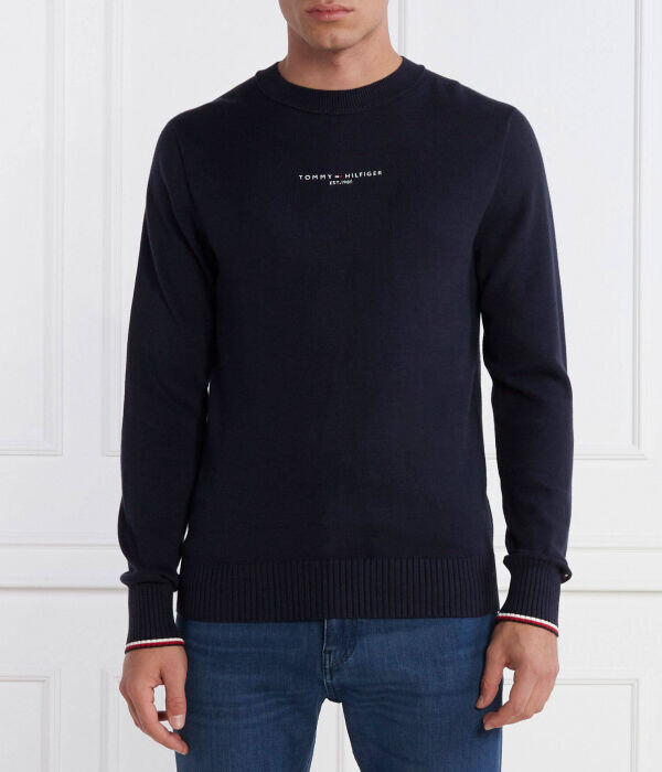

Свитер Tommy Hilfiger с полосами на рукавах, синий