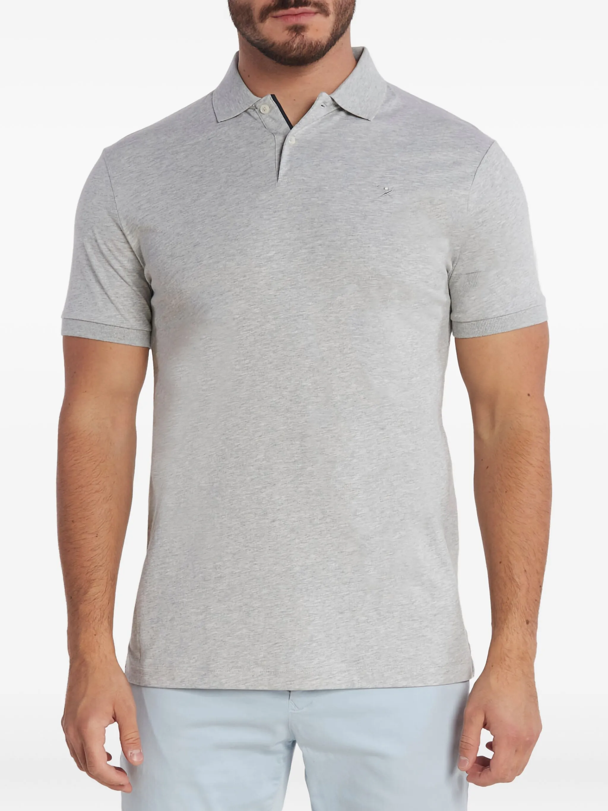 

Рубашка поло с вышитым логотипом Hackett, серый