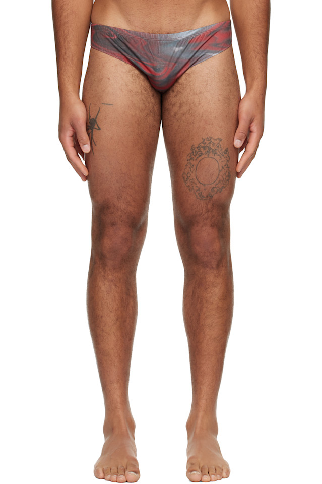 

Jean Paul Gaultier Красные плавки «Размытые розы»