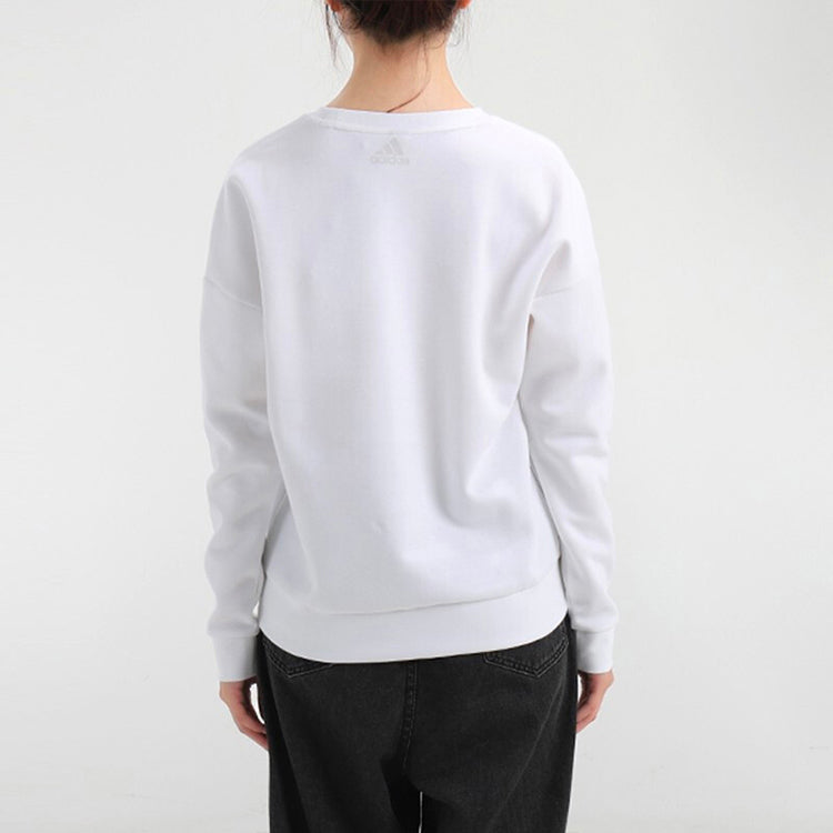 Худи (WMNS) adidas Athleisure Casual Sports Round Neck Pullover White Hoodie — фото 4