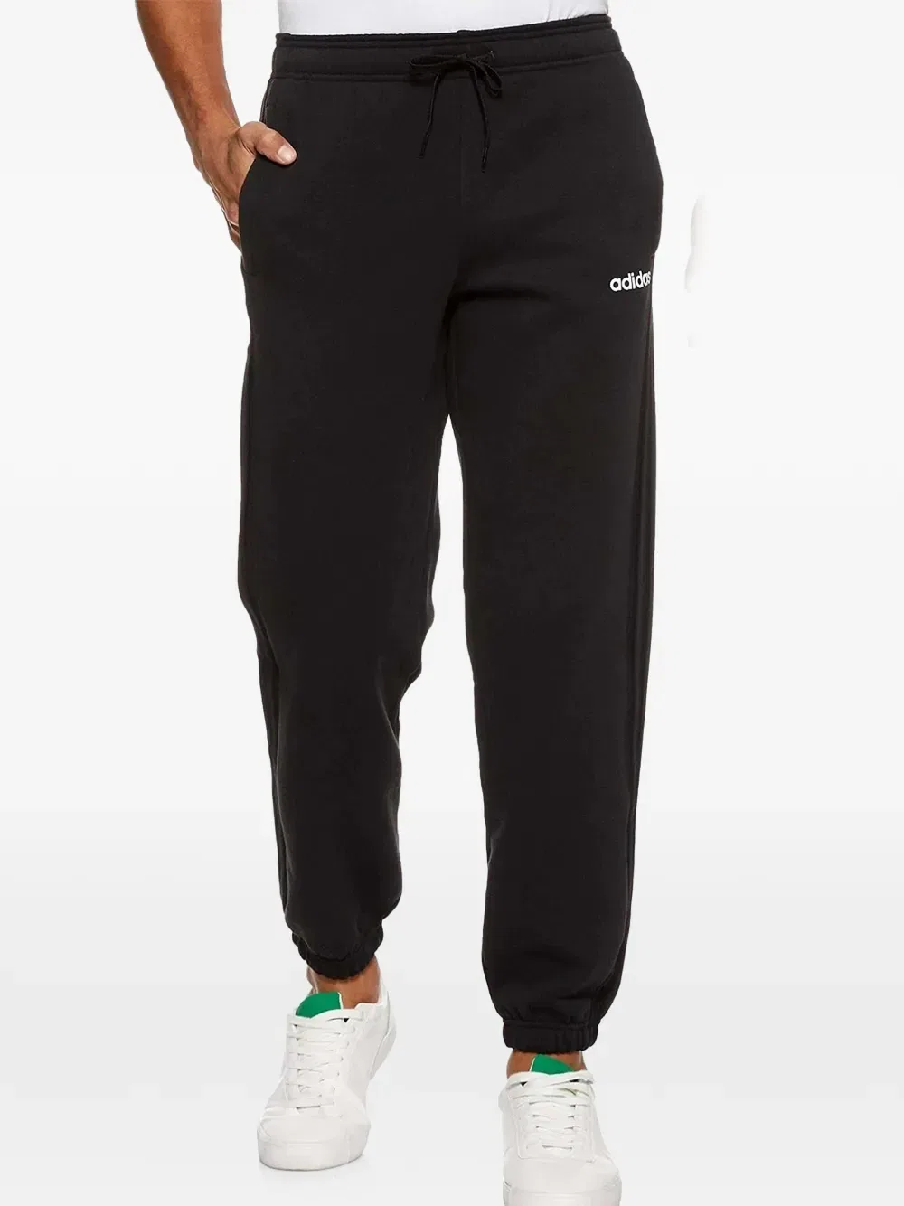 Спортивные брюки Essentials из флиса с тремя полосками Adidas, черный