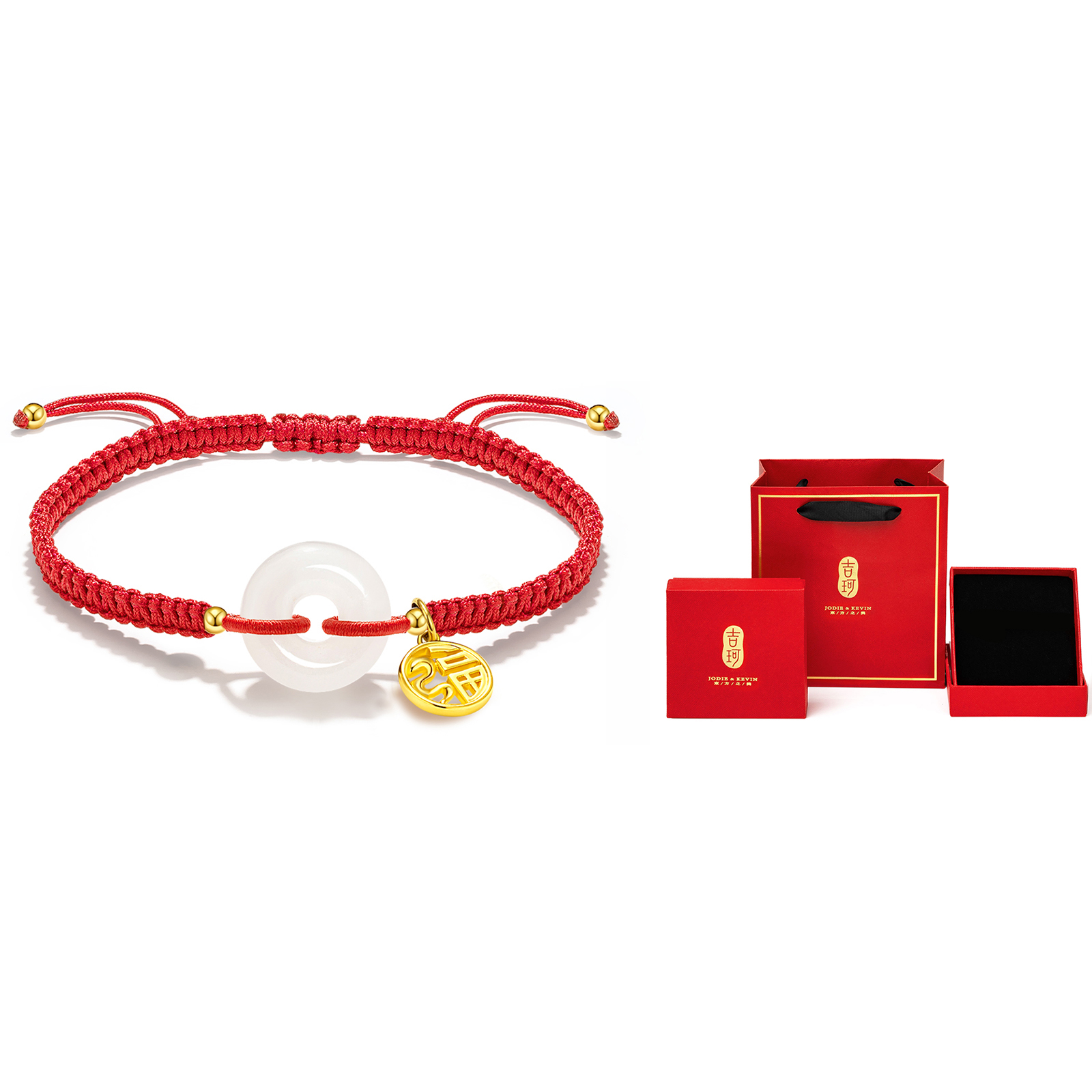 

Jodie＆Kevin Браслет из халцедона Jodie&Kevin на черном шнуре унисекс