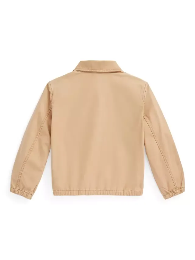 Детская хлопковая ветровка Polo Kids' Bayport, цвет кофейно-бежевый Ralph Lauren — фото 4