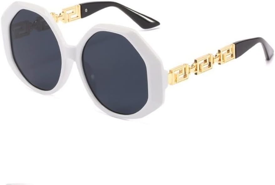 

Винтажные ретро-солнцезащитные очки большого квадратного размера 2027 года для женщин, модные многоугольные солнцезащитные очки для мужчин и мужчин, унисекс MTZJH, White Black