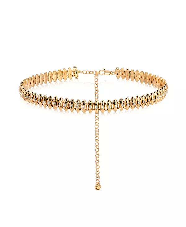 

Ожерелье-Цепочка с овальным куполом и багетом Ettika, gold