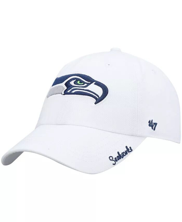

Женская белая регулируемая шапка с логотипом Seattle Seahawks Miata Clean Up '47 Brand, белый