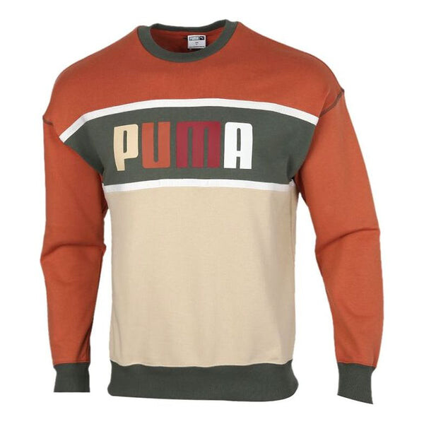 

Толстовка casual round neck colorblock sports gray green brown colorblock Puma, серый