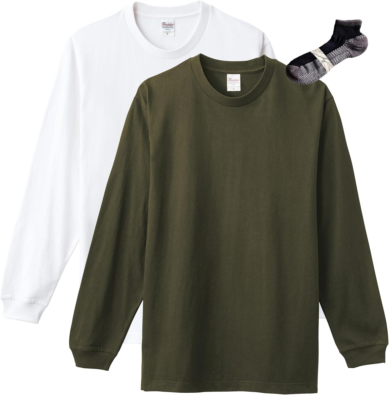 

Мужская футболка с длинным рукавом Printstar 00110-CLL, однотонная, плотность ткани 5,6 унций, белый/зеленый