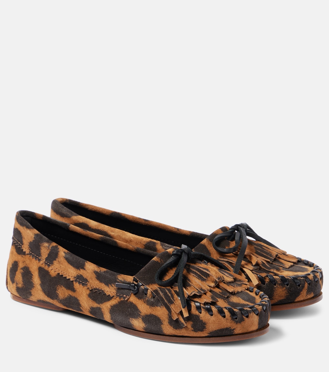 Замшевые мокасины с леопардовым принтом в стиле инди Paris Texas, Natural Leopard