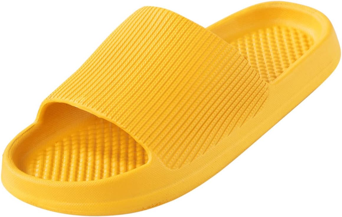 

Тапочки-подушки для женщин и мужчин, тапочки для душа, легкие нескользящие тапочки для ванной, пляжные сандалии, для дома и улицы Generic, желтый
