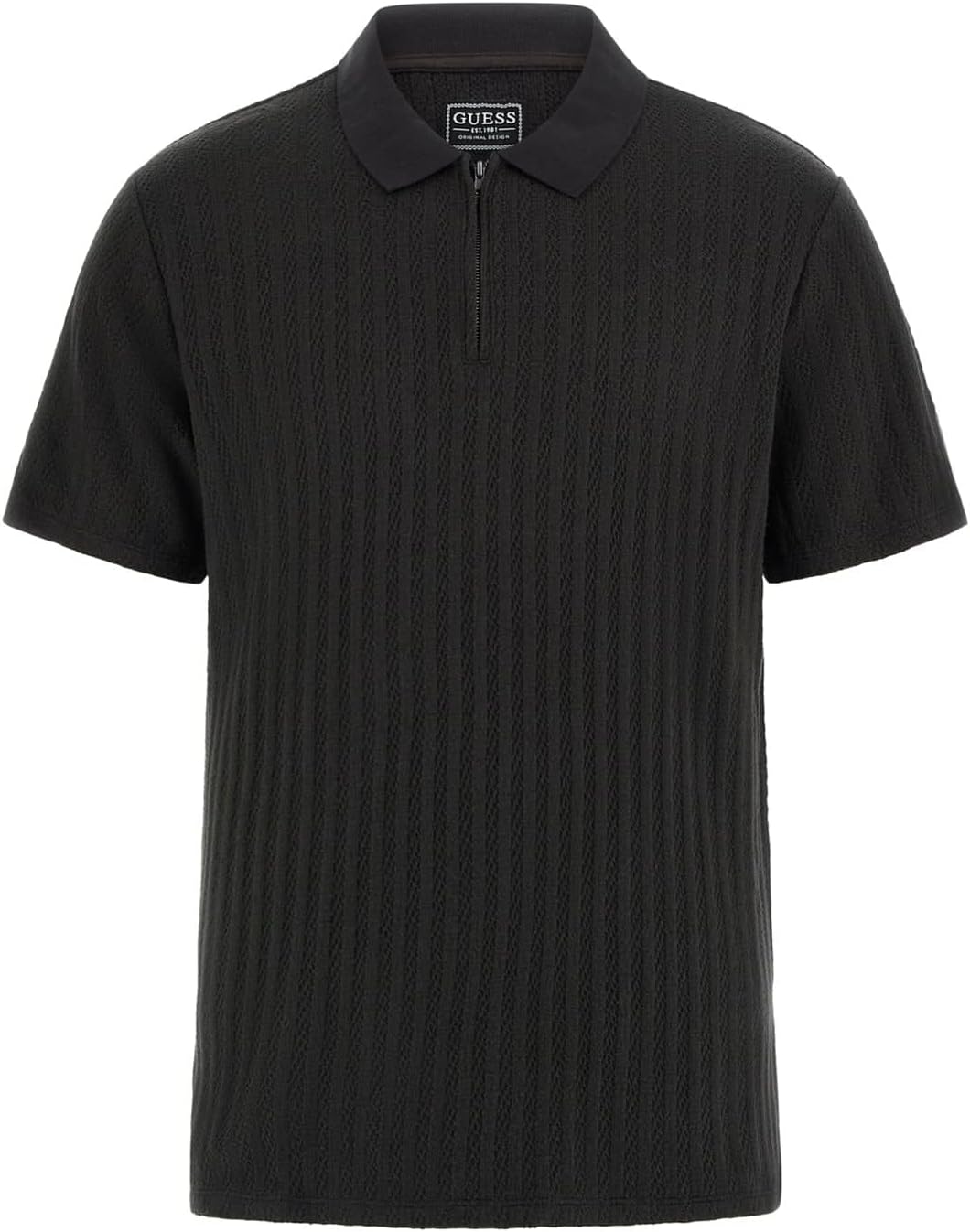 

Футболка GUESS Mens Short Sleeve Grady Rib Zip Polo, Bark Brown, Коричневый, Футболка GUESS Mens Short Sleeve Grady Rib Zip Polo, Bark Brown