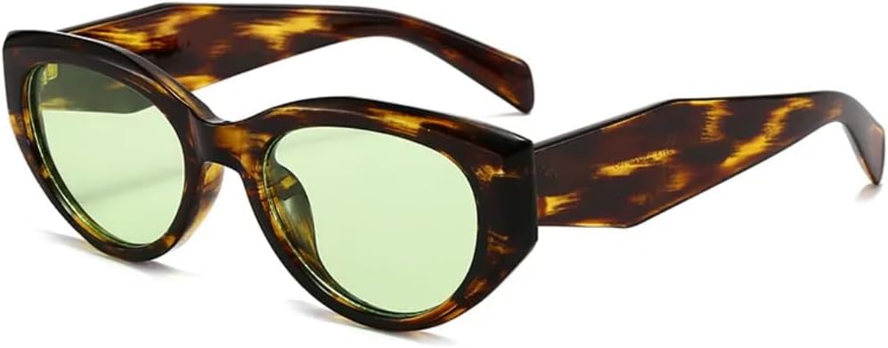 

Ретро-солнцезащитные очки «кошачий глаз» для женщин, модные зеленые конфетные оттенки, защита от УФ-излучения UV400; мужские модные очки с заклепками в стиле панк TVTBBVV, Leopard Green