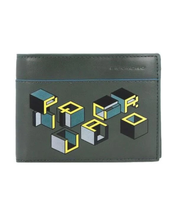 

Серый кошелек унисекс, обновленный синий квадратный дизайн Piquadro, серый