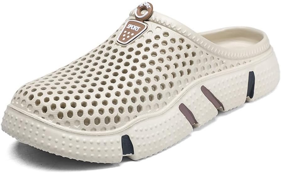 

Мужские кроссовки-мулы без пятки и с открытой спиной, с широкой платформой для тенниса и ракеточных видов спорта, слипоны, пляжные сандалии Geerta, бежевый