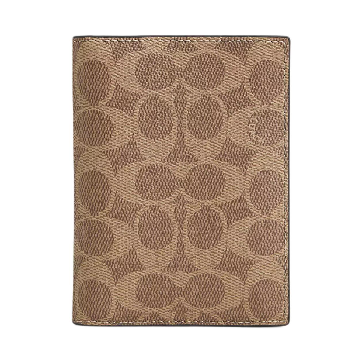 

Signature Coated Canvas Кардхолдер Small женский Tan COACH, коричневый