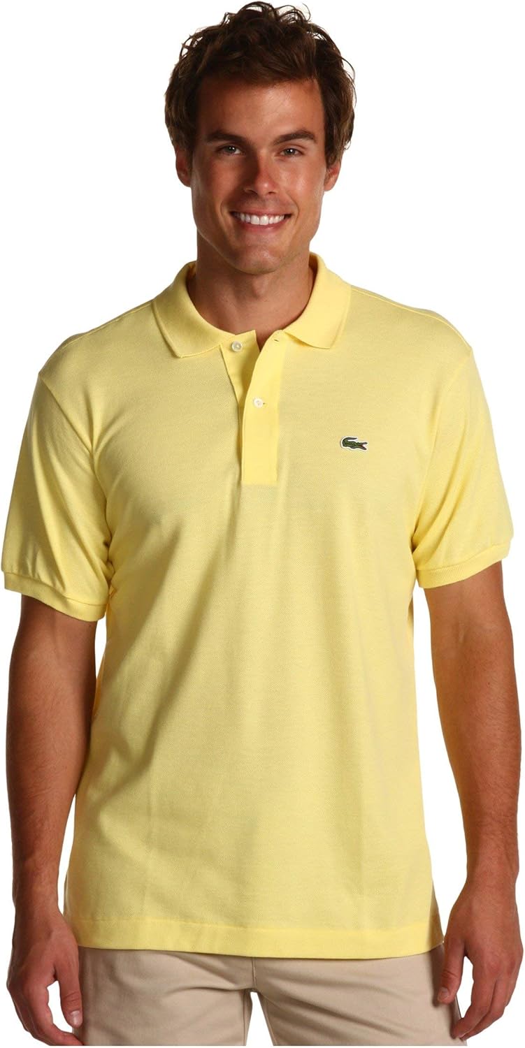 

Lacoste мужская классическая поло с коротким рукавом из пике, Yellow, Желтый, Lacoste мужская классическая поло с коротким рукавом из пике, Yellow