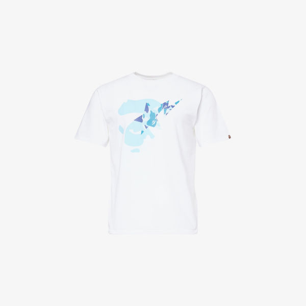 

Футболка из хлопкового джерси Ape face star A Bathing Ape, синий