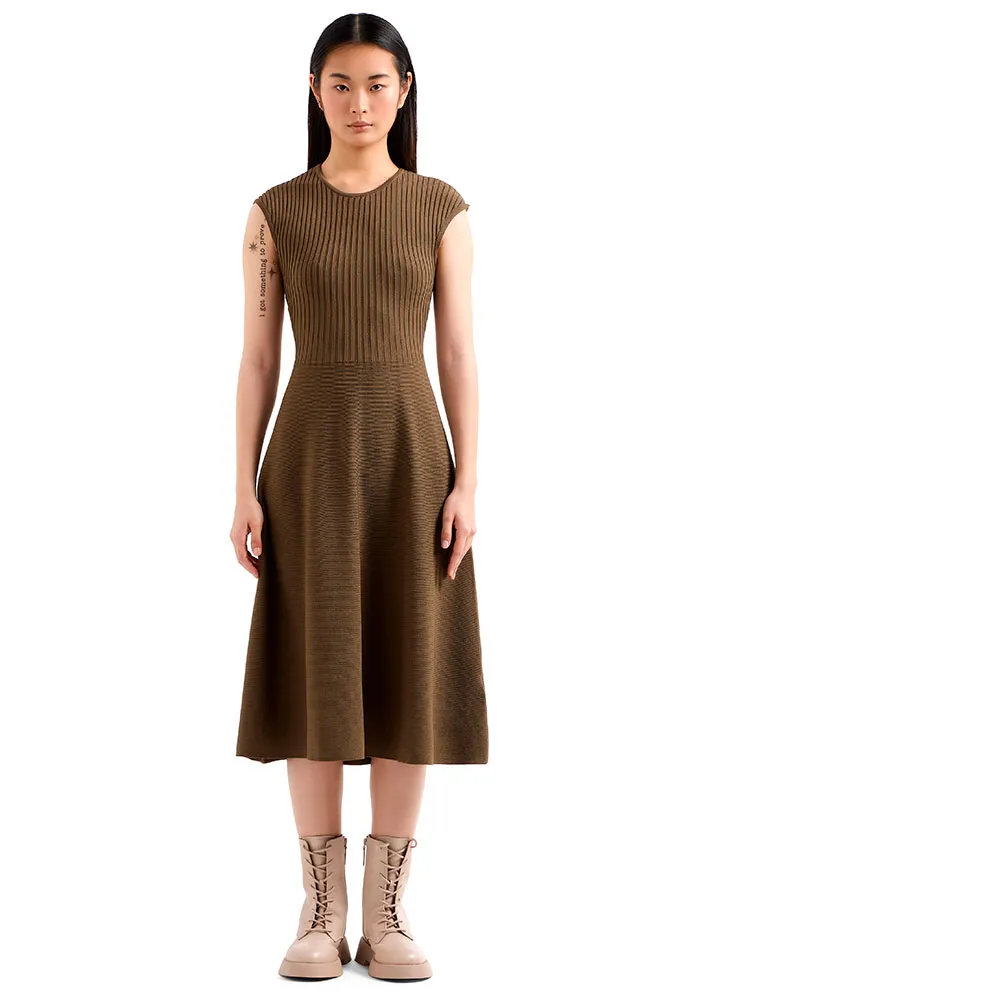 

Платье Armani Exchange XW000119_AF10352 short sleeve midi, коричневый