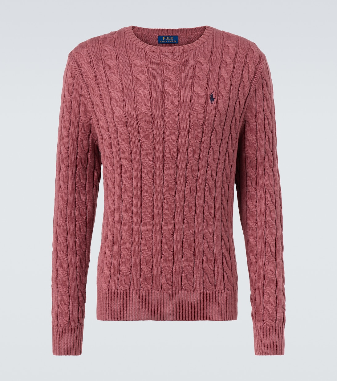 

Вязаный хлопковый свитер кабельной вязки Polo Ralph Lauren, Prune Juice