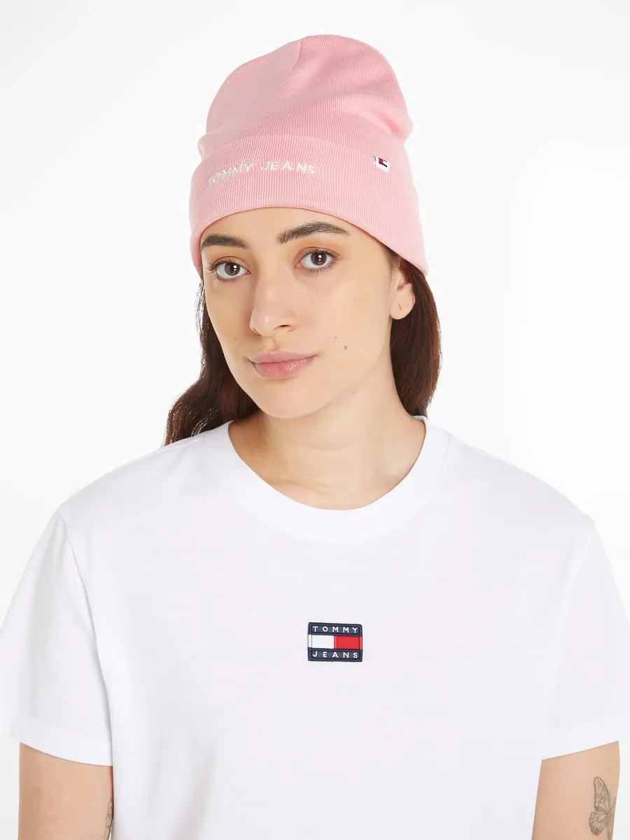 

Вязаная шапка Tommy Jeans "TJW LINEAR LOGO BEANIE", розовый