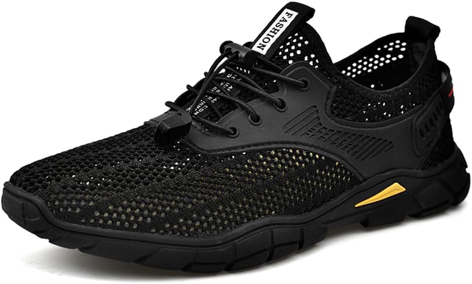 Мужские водные кроссовки Quick Dry Barefoot для плавания в реке, бассейне и на пляже, походов и прогулок, слипоны, легкие и дышащие Abborora, черный — фото 2