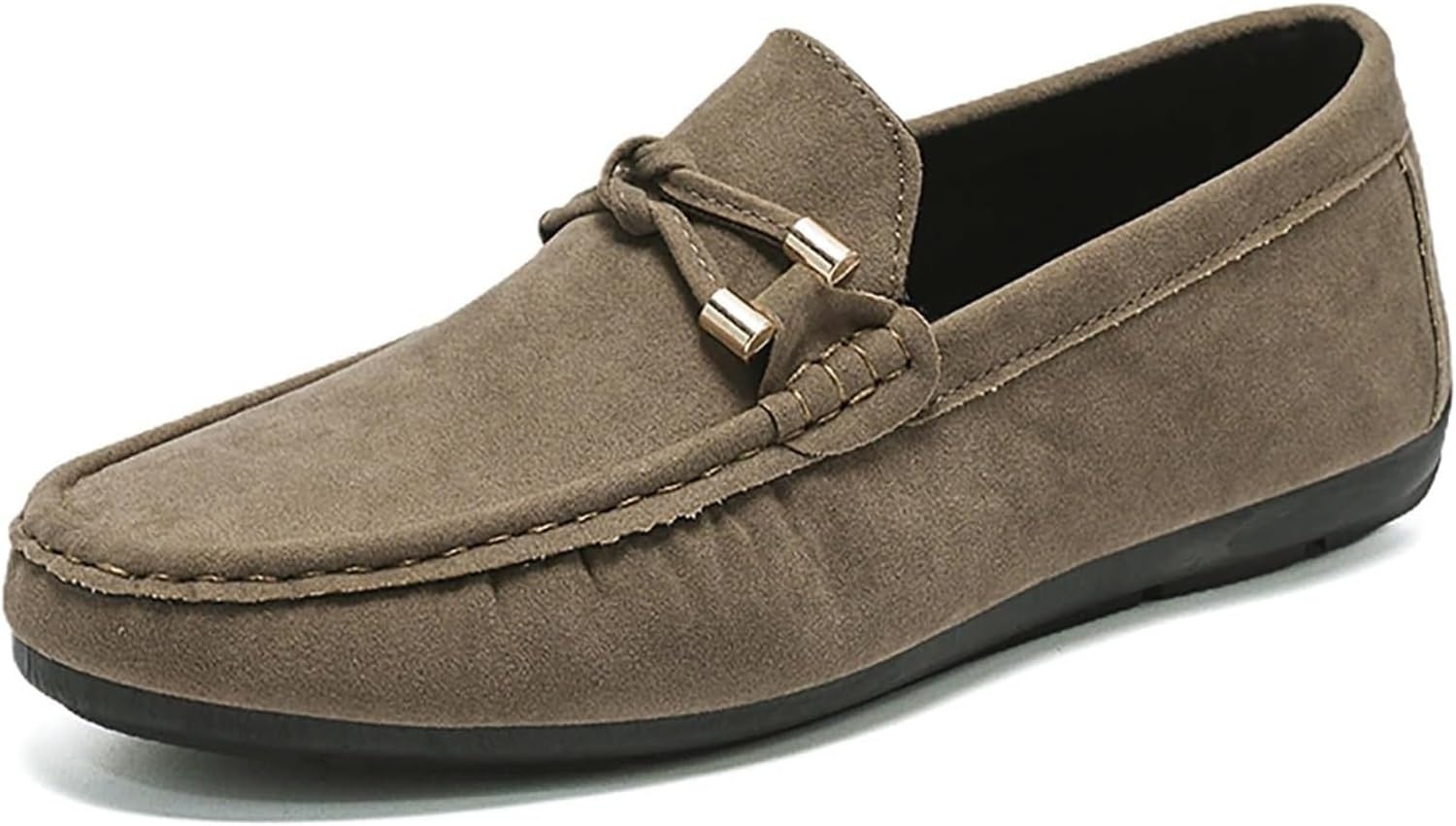 

Мужские замшевые лоферы-пенни, повседневные удобные туфли с круглым носком, без застежки, мокасины и прогулок Generic, хаки