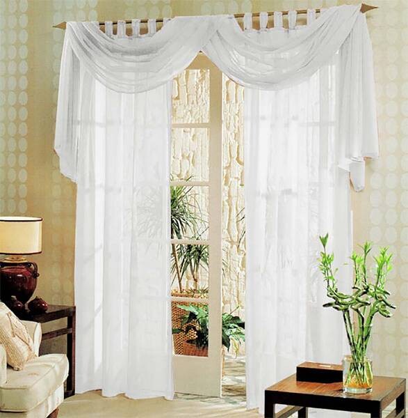 

Штора Gardinenboxn Set Voile Querbehang Uni, 140x245x1 см, белый