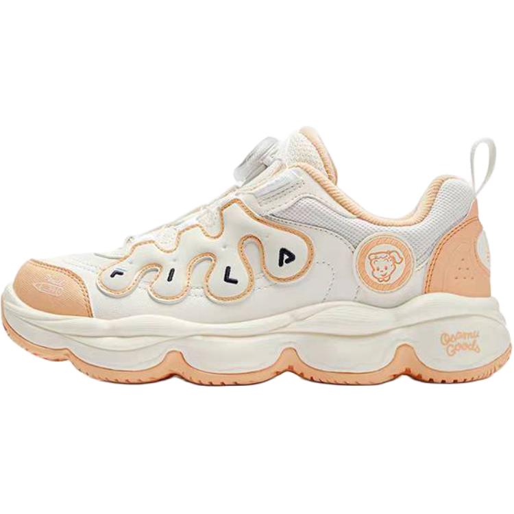 

Детские баскетбольные кроссовки BOA Slip Resistant Abrasion Resistant Low top молочно-белые для подростков FILA KIDS, candy белый/кремовыйy оранжевый powder