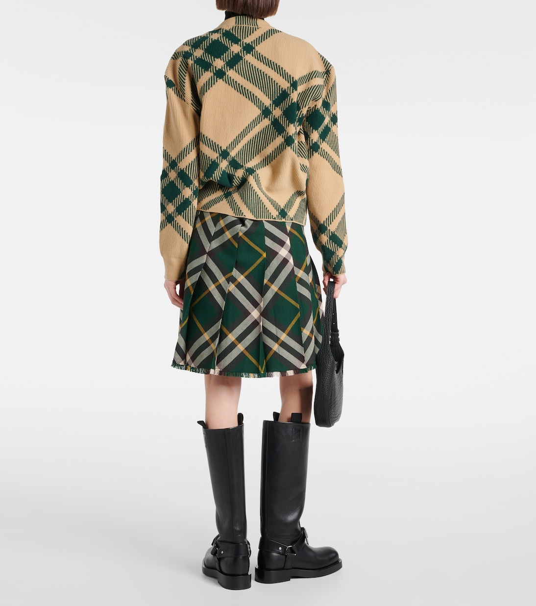 Кардиган Burberry Check из смесовой шерсти, Flap It Check, Бежевый — фото 3