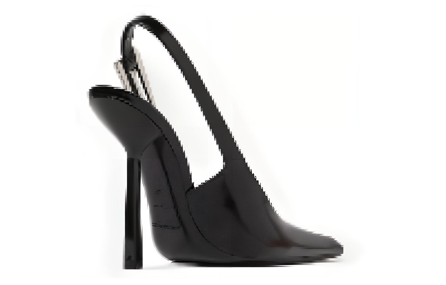 Строгие лодочки на шпильке 11,5 см женские черные SAINT LAURENT — фото 4