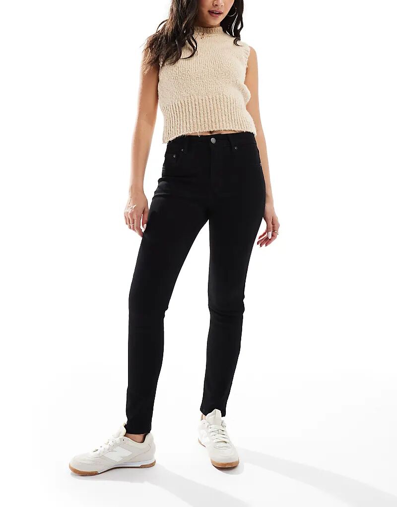 

Узкие джинсы средней посадки черного цвета Pull&Bear