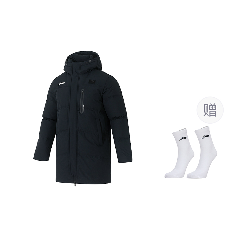 

Унисекс черная куртка пуховик для бадминтона LINING, черный