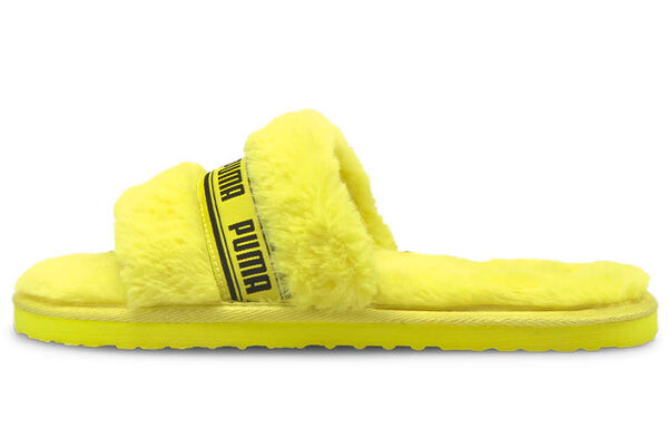 Тапочки fluff slides 'fluo yellow' Puma, желтый — фото 2