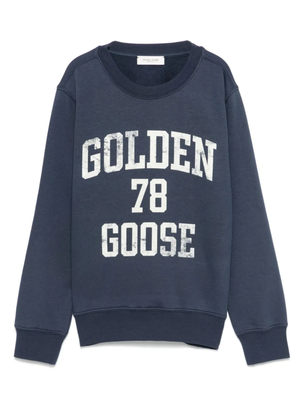 

Толстовка с принтом в винтажном стиле Golden Goose Kids, синий