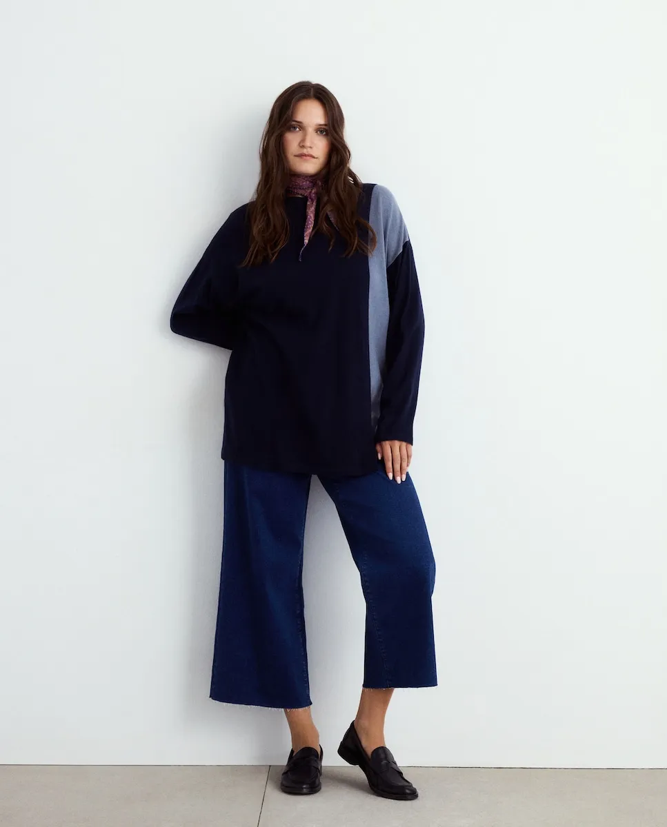 

Женский акриловый джемпер с принтом Couchel, синий