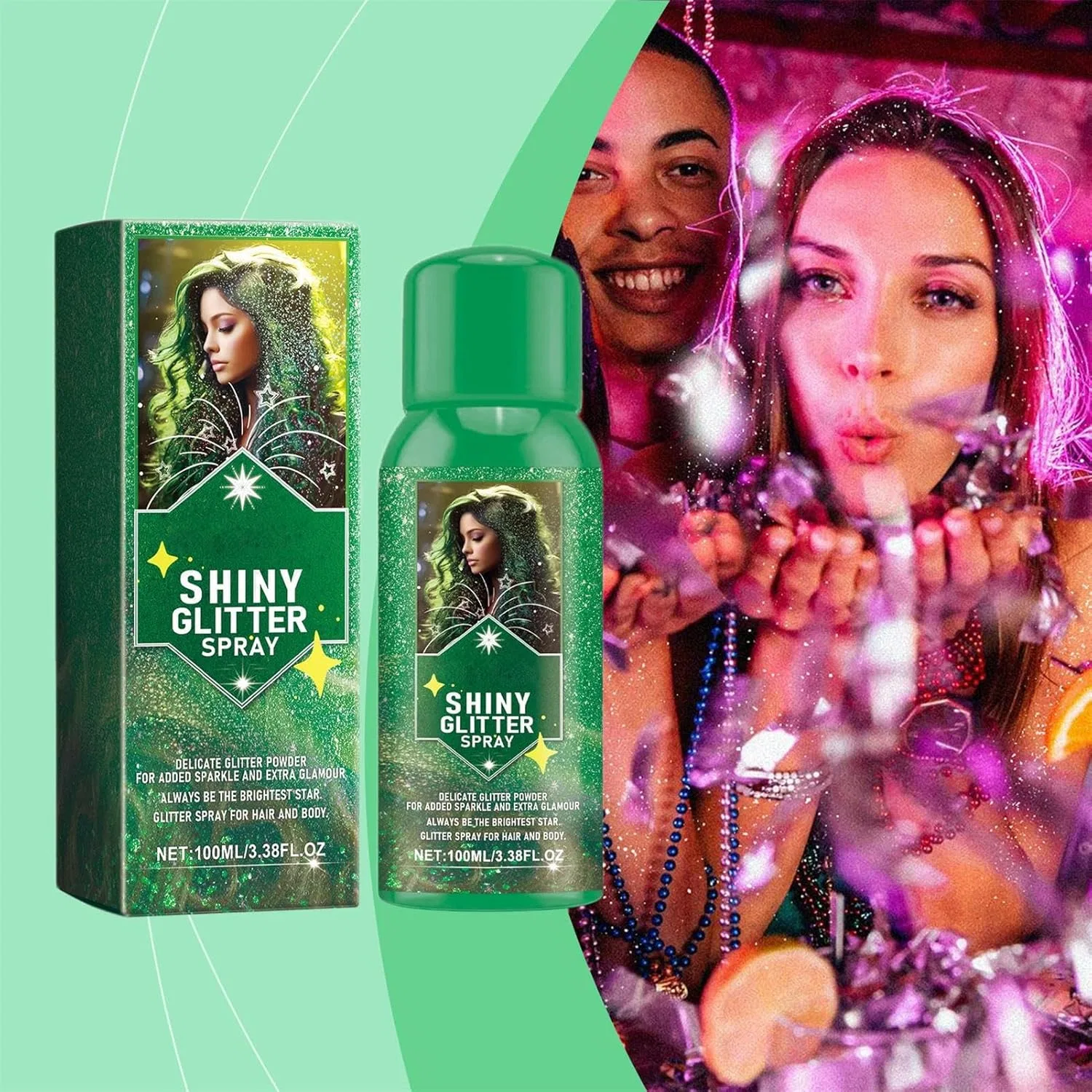 Блеск для тела Shiny Glitter Body Spray, 100 мл Generic — фото 3
