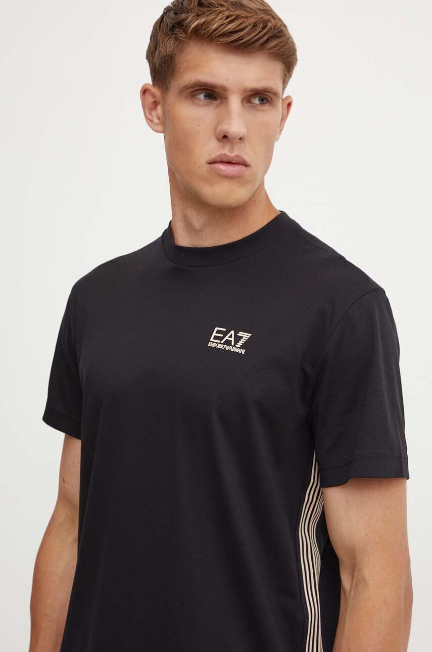 

Хлопковая футболка EA7 Emporio Armani, черный