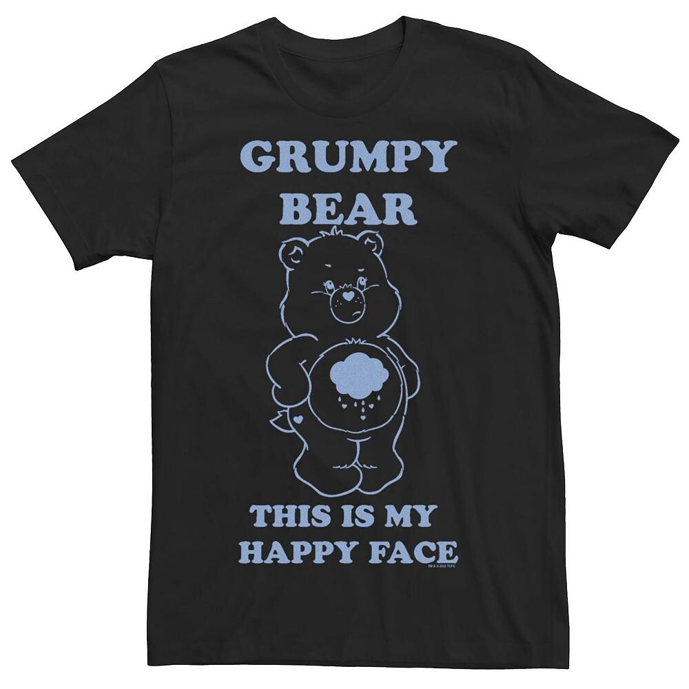 

Мужская футболка Care Bears Grumpy Bear This Is My Happy Face Licensed Character, черный