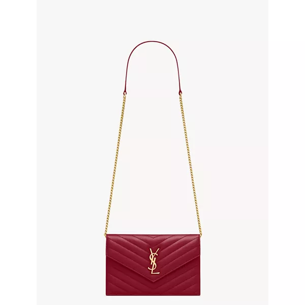 

Кошелек Cassandre на цепочке-конверте Saint Laurent, красный