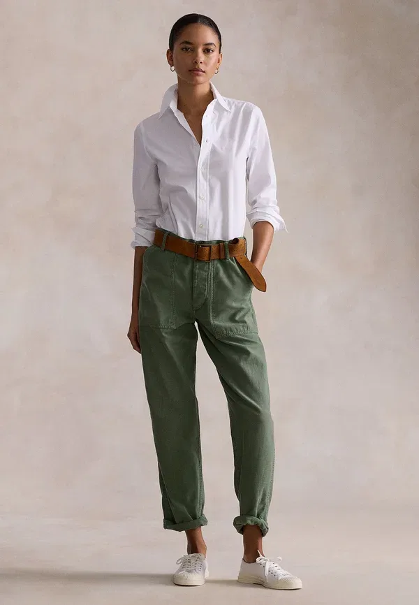 Рубашка Polo Ralph Lauren End on end stretch slim fit cotton shirt button down blouse, белый — фото 2