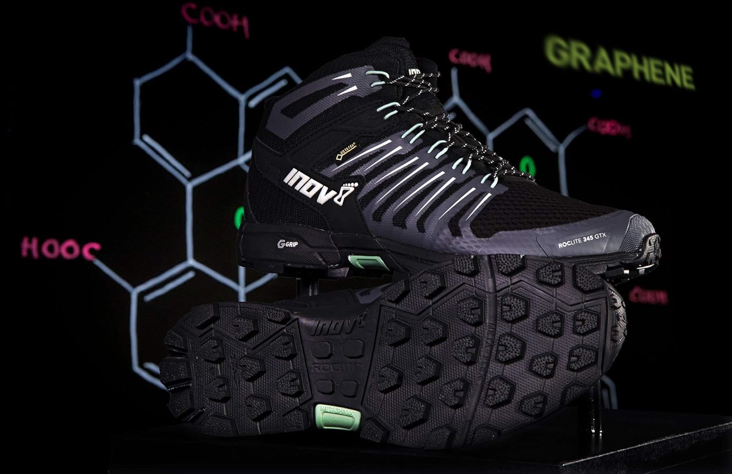 Мужские водонепроницаемые легкие походные ботинки Inov-8 Roclite 345 GTX Inov8, зеленый — фото 2