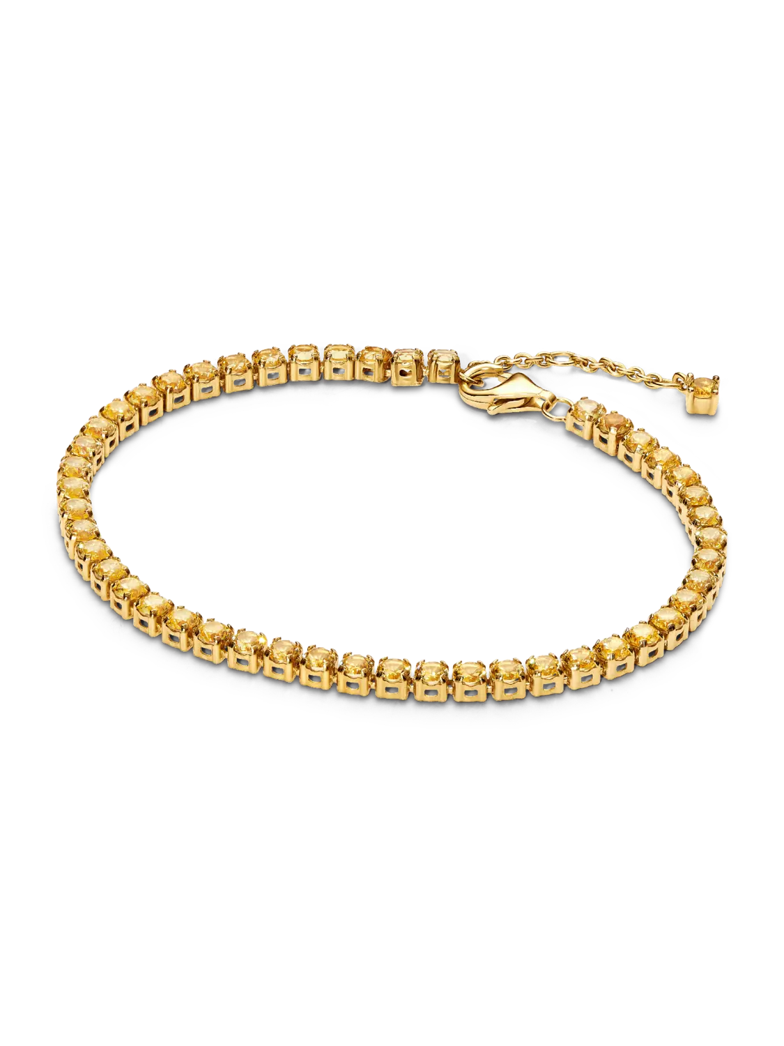 

Сверкающий желтый теннисный браслет Pandora, 14-каратное золотое покрытие