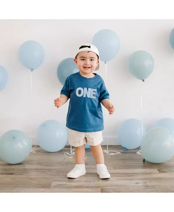 Футболка с коротким рукавом в стиле пэчворк - детская Sweet Wink, Indigo — фото 2