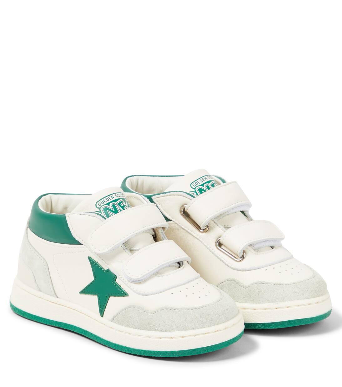

Кожаные кроссовки June Basket Golden Goose Kids, цвет white/ice/green